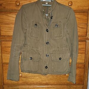 LOFT Green Utility Jacket with Fitted Silhouette
